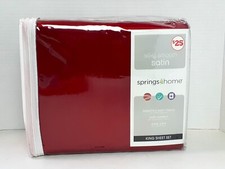 King Size 4 Pc Bed Sheet Set Silky Smooth Satin 599849 Springs Home Red Maroon