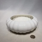 Haeger Pottery Floral White Round Ribbed Bulb Planter USA EUC