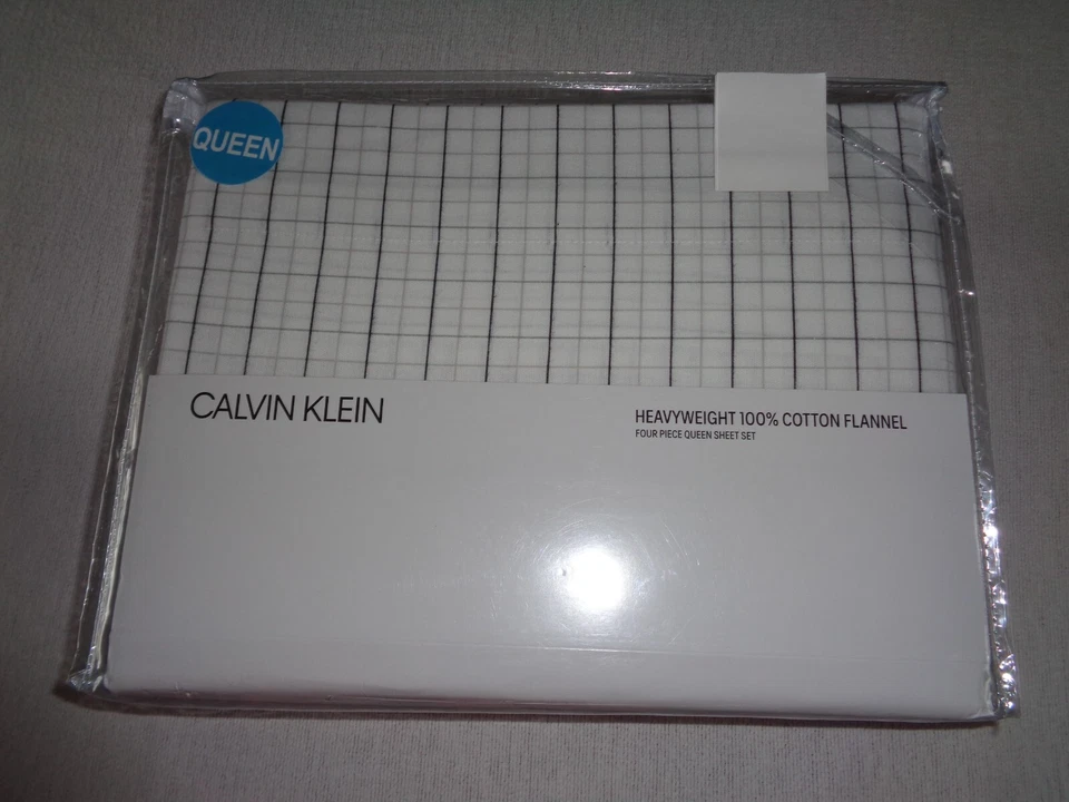 Juego de sábanas de franela 100 % algodón CALVIN KLEIN QUEEN XDeep 18" pesado ventana Foto 3 de 4