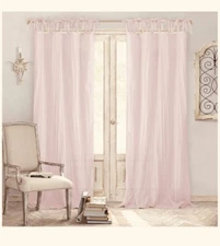 Elrene Home Fashions Semi-sheer Adjustable Tie Top Window Panel 52x108 Blush