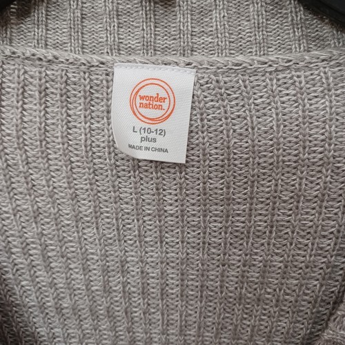 GIRL'S WONDER NATION GRAY CARDIGAN SIZE LARGE 10-12 PLUS - Picture 4 of 12