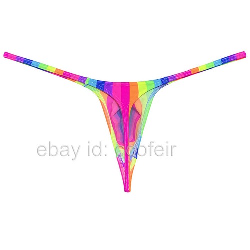 Men's Micro Thong Underwear String Waist T-back Contour Pouch Lingerie Jockstrap - Picture 38 of 52