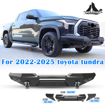 Front Bumper 2IN1 For 2022 2023 2024 2025 Toyota Tundra w/LED Lights+2*D-Rings