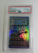 IRON SHEIK SIGNED auto  Wrestling Pass PSA COA WWE Auto Hall Of Famer
