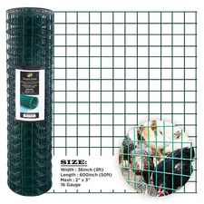Hardware Cloth 16 GA GREEN Vinyl Coated Welded Wire Mesh Many Sizes -SIMBA STEEL