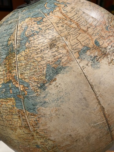 ANTIQUE NEW PEERLESS 12 INCH TERRESTRIAL GLOBE BY ATLAS SCHOOL SUPPLY CO. - Picture 12 of 24