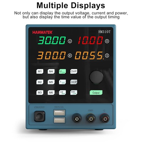 HM310T Labornetzteil 0-30V/10A, PC-Software, 4-Digit Display, USB - Bild 7 von 7