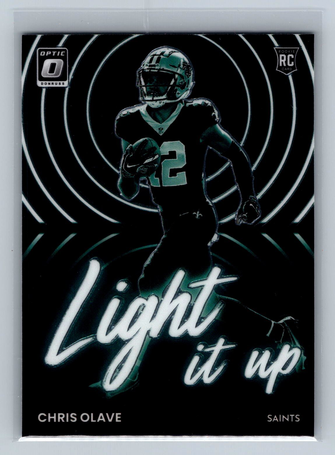 2022 Donruss Optic Chris Olave Light it Up #LU-13 New Orleans Saints
