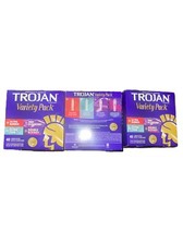3 Trojan Pleasure Pack Variety Pack Lubricated Latex Condoms 40X3 120 CtEXP 2027