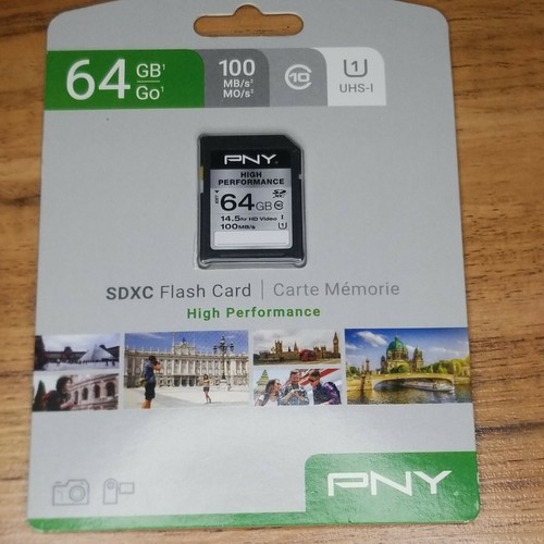 PNY High Performance SDXC 64 GB Memory Card - UHS-I U1/Class 10 P-SDXC64GU185-GE