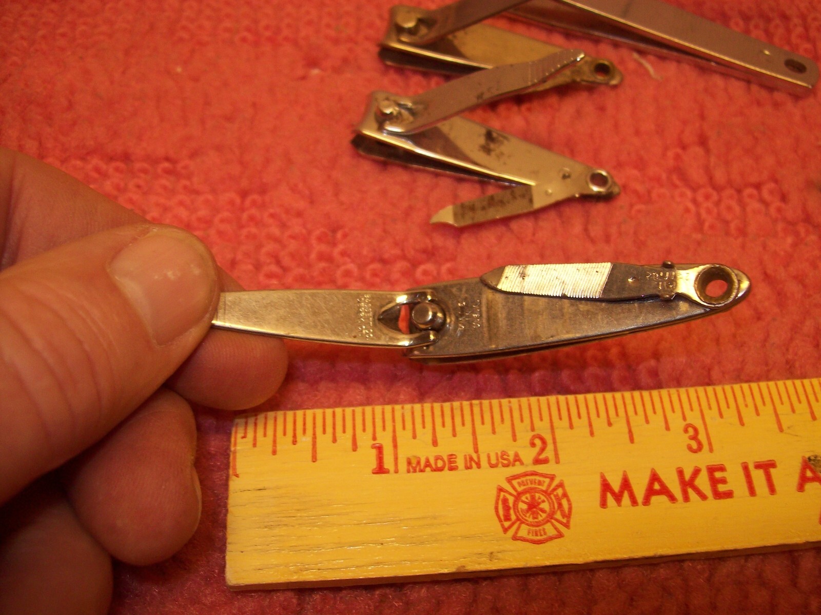 Lot of 4 Vintage Trim Nail Clippers 2" Bassett 74, Derby CT, USA, 3