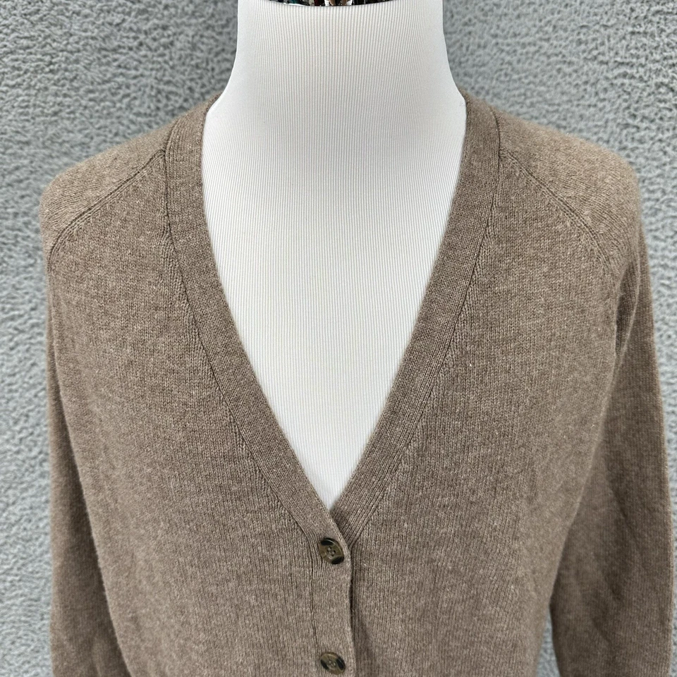 Suéter Cavalini Para Mujer M Marrón Mezcla de Lana Cuello en V Botón Tejido Cárdigan Abuelo Foto 2 de 4