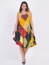 Women Summer Beach Sleeveless Vintage Midi Patchwork Printed Tank Dress Mix Lot