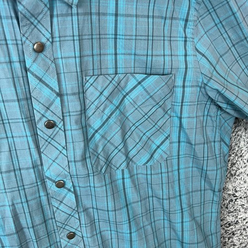 Magpul Shirt Mens Medium Blue Plaid Snap Button Up Hike Camp Fishing Gorpcore M - Picture 5 of 11