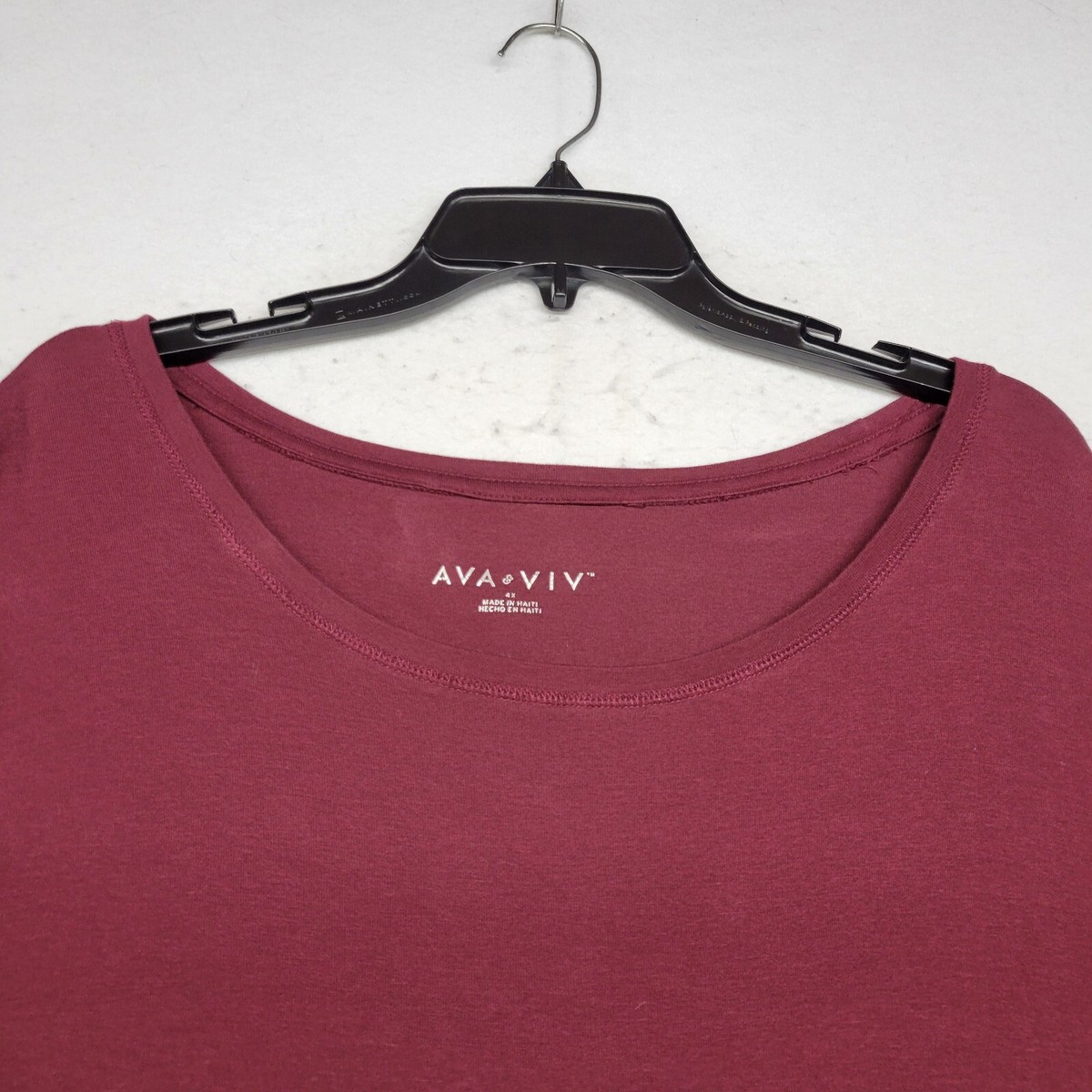 Top donna Ava & Viv taglie forti 4X oliva manica lunga scollo a V Top donna Ava & Viv taglie forti 4X oliva manica lunga scollo a V