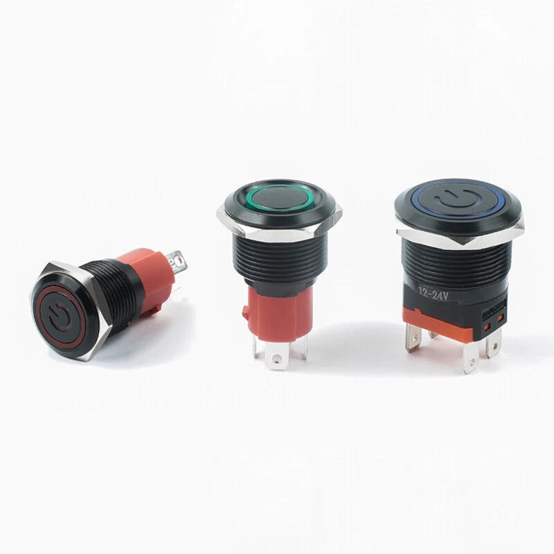 Metal Pushbutton Switch Oxide Black 16/19/22/25mm IP66/68 Waterproof Car Switch - Image 4 of 4