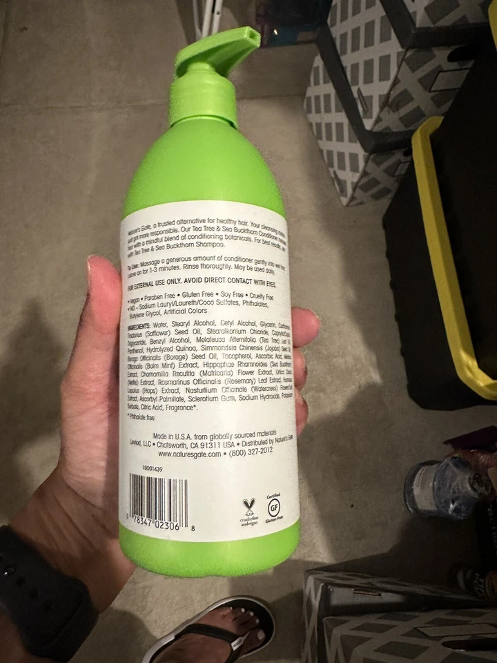 Nature's Gate Tea Tree Buckthorn Oily Hair Conditioner Vegan Pump 18 OZ - Image 3 of 3