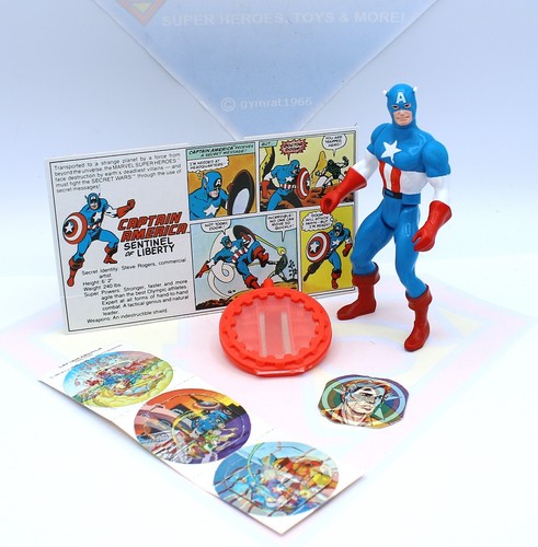 Secret Wars Captain America Mattel Vintage Original Action Figure 1984 ~Bio Card