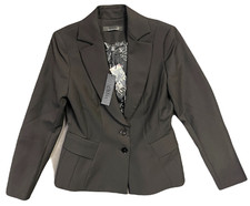 NEW WHITE HOUSE BLACK MARKET 195 WHBM BLACK SIGNATURE BLAZER FITTED JACKET SZ 4