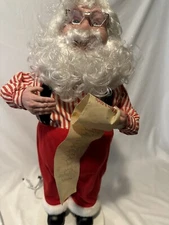 Santa's Best Vintage Santa Claus Checking Nice List 24" Motionette Thailand