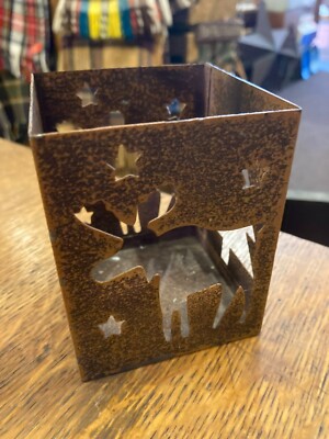 moose tree metal candle holder rustic stars cabin lodge décor decoration cottage
