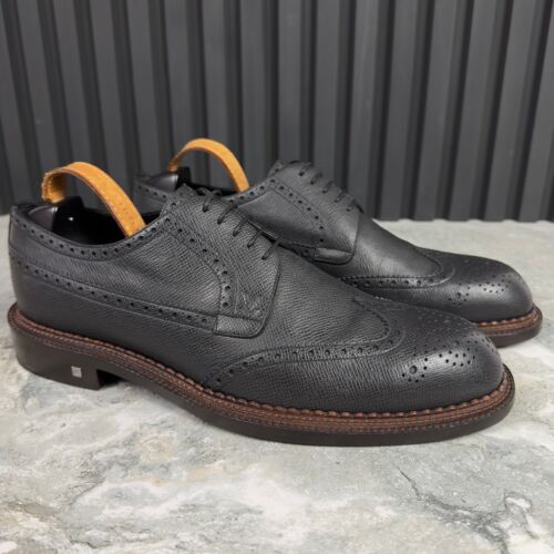 Abito Louis Vuitton Derby stringato grigio pelle taiga 9,5 LV 10,5 US 43,5 EUR - Foto 8 di 24