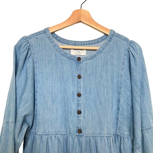 Gap Denim Girls Chambray Dress Size XXL 18 NWOT Buttons Crew Neck Tiered Skirt - Picture 3 of 11