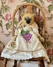 OOAK Heidi Steiner Bear Named Ina 18”Ht in Intricate Antique Dress