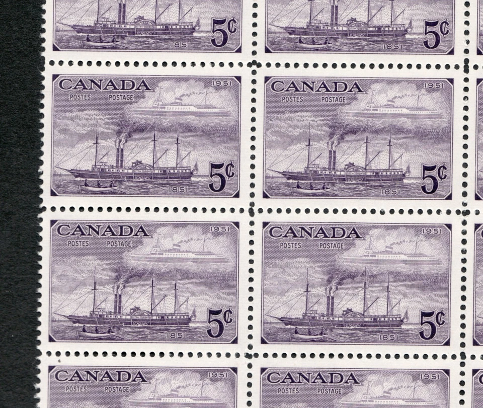 Valuable 1951 - #312 - Block of 24 MNH Canada Centenary Steamships 1851 to 1951 - Image 2 of 2