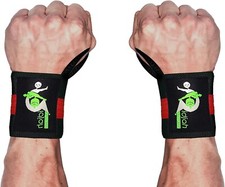2 Pack Weightlifting Wrist Wraps W Heavy-Duty Thumb Loop Unisex Adjustable Fit
