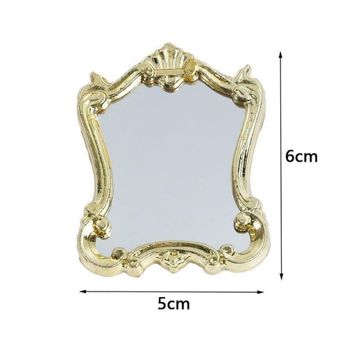 Miniature Dollhouse 1:12 Scale Furniture European Frame Gold Mirror Accessories - Bild 4 von 12