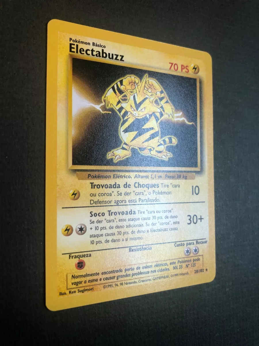 Pokémon Electabuzz 20/102 Base Set Card Unlimited (Portuguese) NM