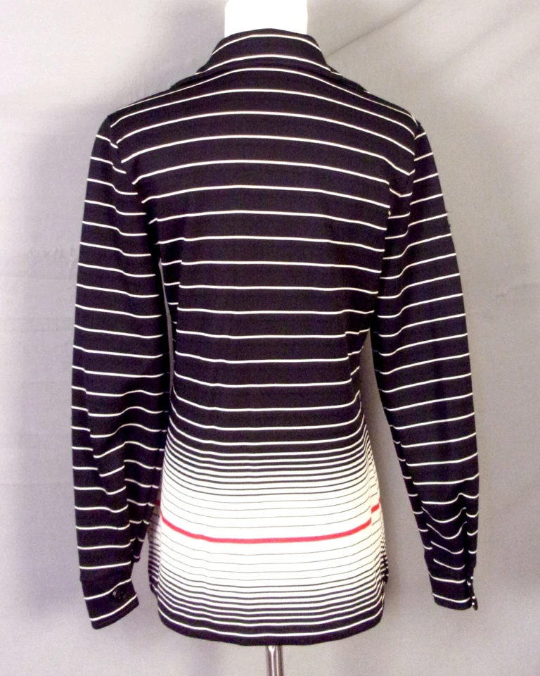 Camisa vintage anos 60 anos 70 JC Penney era espacial colarinho grande discoteca gradação listra P/M - Imagem 2 de 3
