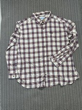 Columbia plaid windowpane Mens casual Shirt Size 2XL cotton blend long sleeve