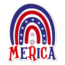 'Merica, Vinyl Decal Sticker, Indoor Outdoor, 3 Sizes, 9871