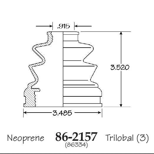 Bota de eje CV interior para Mitsubishi Eclipse Spyder 3,0 L 2000-2002 Foto 2 de 3