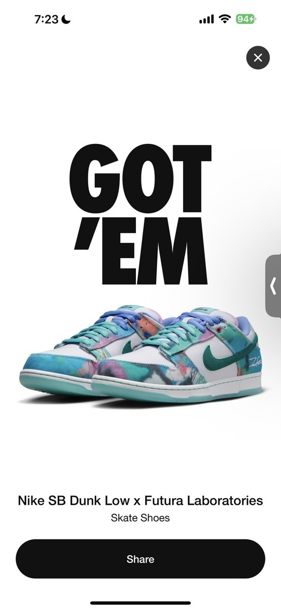 Nike SB Dunk Low x Futura Laboratories White and Geode Teal