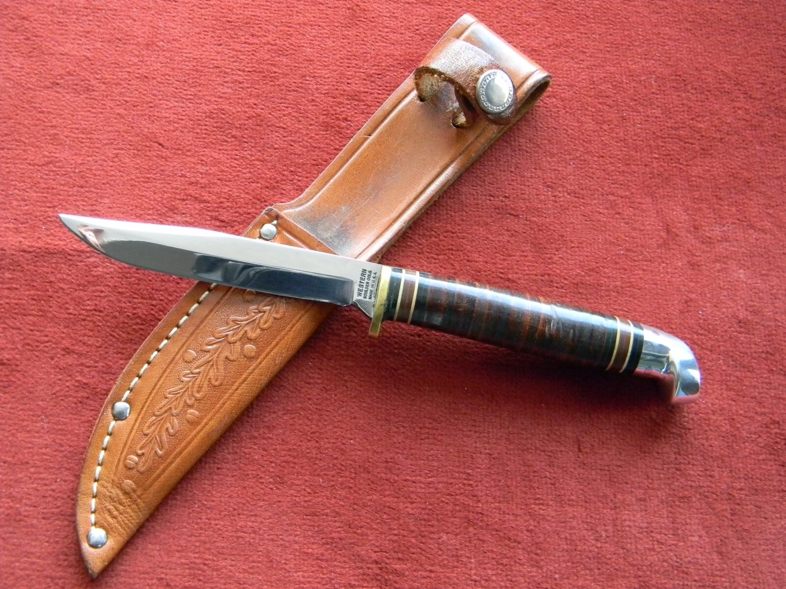 Western Boulder, model L48B, bird and trout hunting knife with stacked