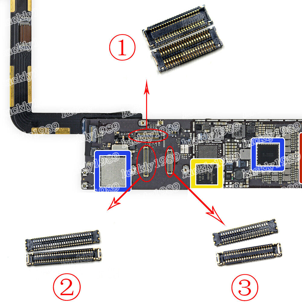 2 X For iPad 7 2019 A2197 A2200 A2198 Lcd display touch screen FPC  connector