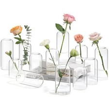 ComSaf Small Flower Vase Set of 12, Glass Bud Vases in Bulk, Clear Vases for ...