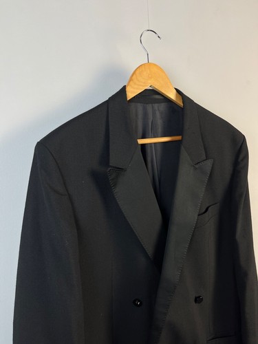 GIVENCHY Vintage Wool & Polyester Men Black Smoking Suit Yugoslavia Size R44 - Picture 6 of 13