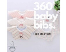 100 Cotton 360  Printed Bib Soft  Comfortable Feeding / Drool Towel Baby Girls