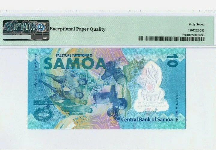 2019 SAMOA 10 TALA 'COMMEMORATIVE' PMG67 EPQ SUPERB GEM UNC @ POLYMER - Image 2 of 2