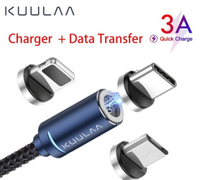 Kuulaa 3A Fast Magnetic Data Cable USB-micro USB Samsung 7 360Round Fast Charger
