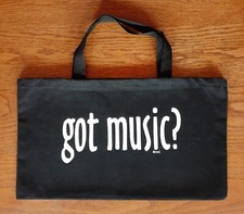 GOT MUSIC Black Canvas TOTE BAG - about 17" x10"