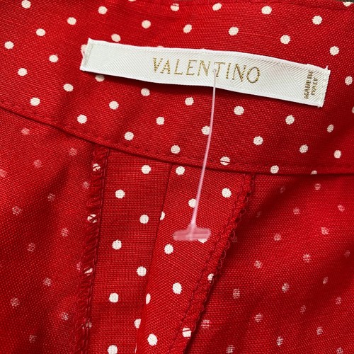 NWT Valentino Polka Dot Dress Pants Linen Red White Side Zip Women's Size 10 - Picture 5 of 7