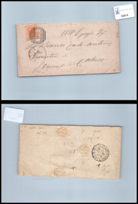 Postal history Kingdom VEII from Lecce to Turin Saxon 28
