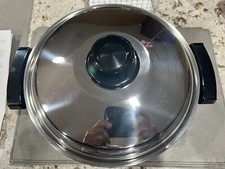 NWOB Beautiful West Bend LIQUID CORE Electric 11โ Skillet Stainless USA Made T76