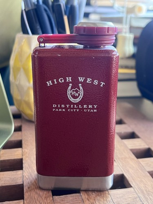 #ad #ad Stanley x High West Distillery 8 oz maroon flask with screw top lid. $30.00