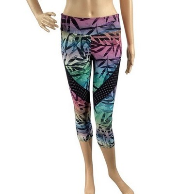 PilyQ Congo Mesh Kapri Printed Capri Leggings Multicolor Size S